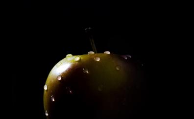 Portrait, drops, apple, fruit