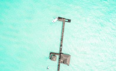 Aerial view, cottage, sea, holiday