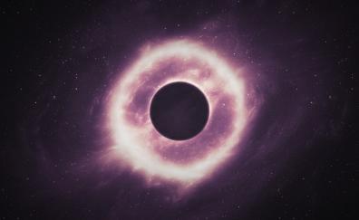 Planet, space, black hole, violet space