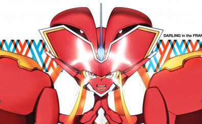 Humanoid, anime girl, strelizia, red suit