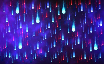 Neon art, raindrops, colorful