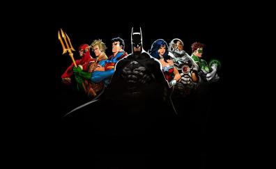 Minimal, justice league, superheroes, art