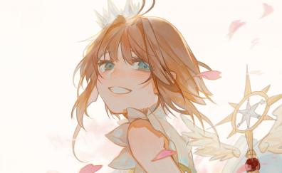 Anime girl, sakura kinomoto, smile