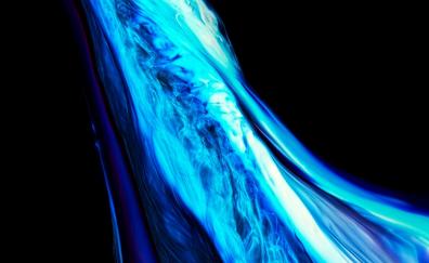 Blue flowing fluid, abstract