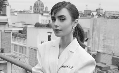 BW, Lily Collins, gorgeous and pretty actress, 2023