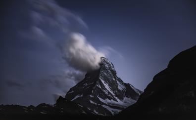Matterhorn, mountain, cloud at peak