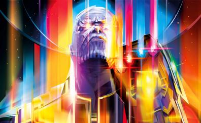 Thanos, colorful, Avengers: infinity war, 2018, empire, art
