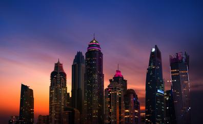 Skyscrapers, high towers, Dubai, city