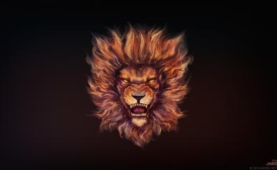 Lion's roar, fantasy, muzzle, art