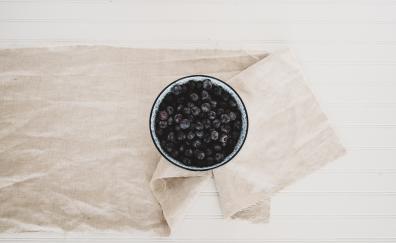 Blueberry, bowl, fruits, minimal