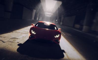 2022, Red Lamborghini Huracan EVO RWD, sportcar