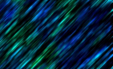 Lines, obliquely, blue-green lines, blur, abstract, art