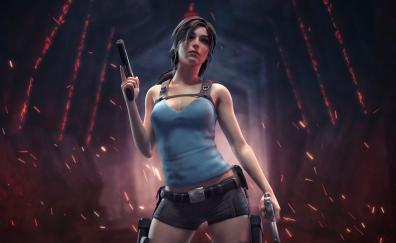 Lara Croft, Tomb Raider portrait, 2020, game shot
