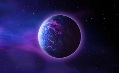 Blue-violet planet, fantasy