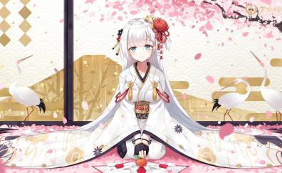 Kimono, anime girl, Japanese, traditional dress