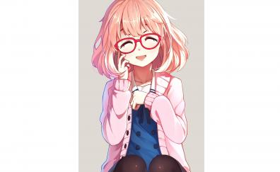 Cute, Mirai Kuriyama, Kyoukai no Kanata, glasses