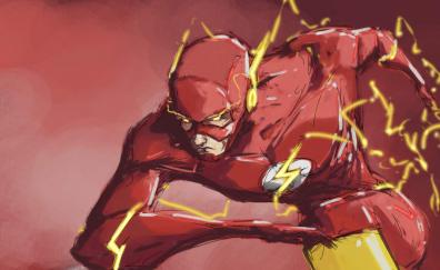 Artwork, superhero, Flash, the fastest man
