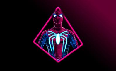Spider-man's glowing neon art