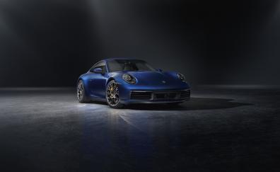 Sports car, blue, Porsche 911