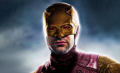 Daredevil, Red-golden mask, superhero, 2023