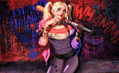 Harley Quinn, blonde, artwork