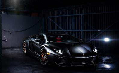 2020, black Lamborghini Aventador