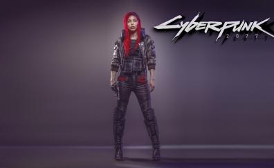 Cyberpunk 2077, woman, red head, video game