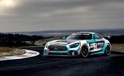 Mercedes-AMG GT4, sports car, 2019