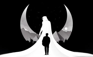 Moon Knight, TV show, dark and silhouette, art