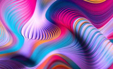 Wavy stripes, artwork, abstraction, colorful