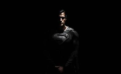 Black suit, superman, dark, 2020