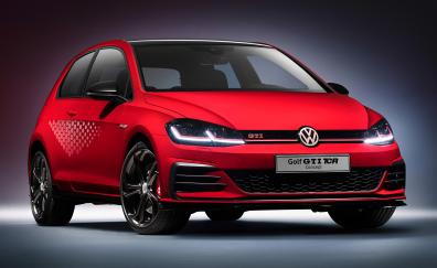 Volkswagen Golf GTI TCR Concept, red, compact car, 2018