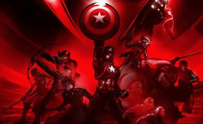 Avengers: Endgame, Marvel superheroes, red