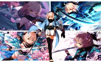 Sakura Saber, collage, fate series