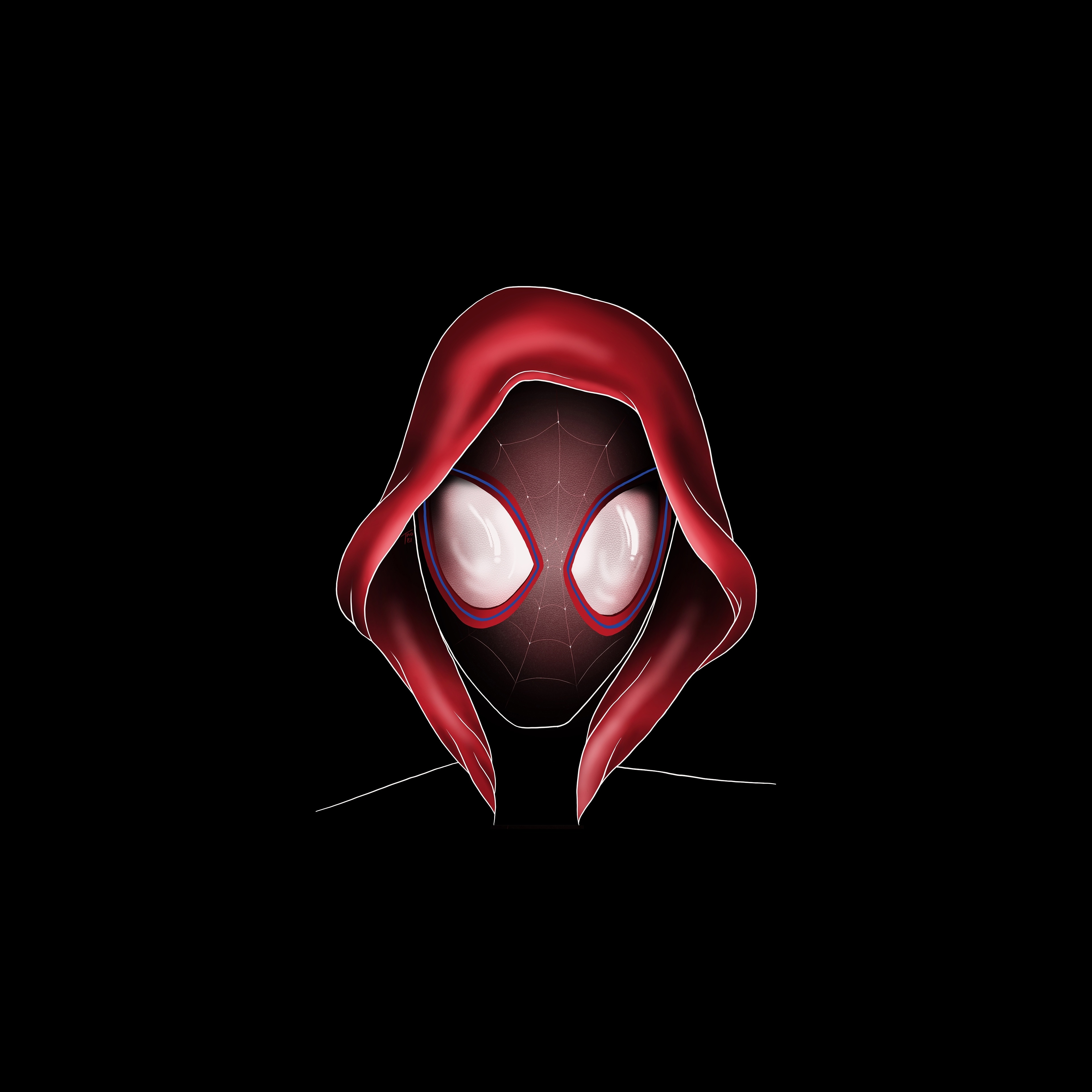 Download minimal, 2019 movie, artwork, miles morales, spider-man ...