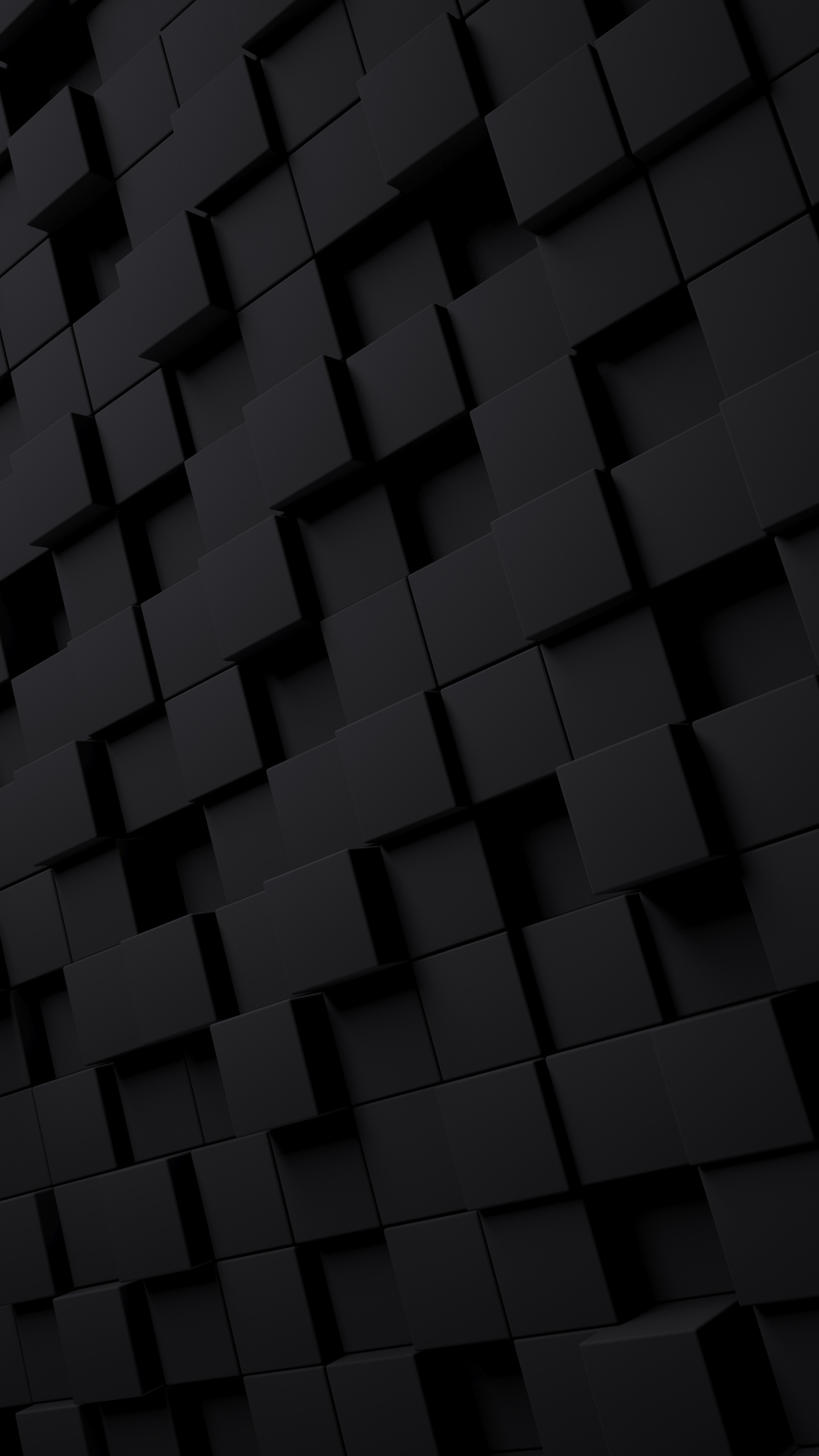 Downaload black, pattern, dark cubes, abstract wallpaper, 2000x3553