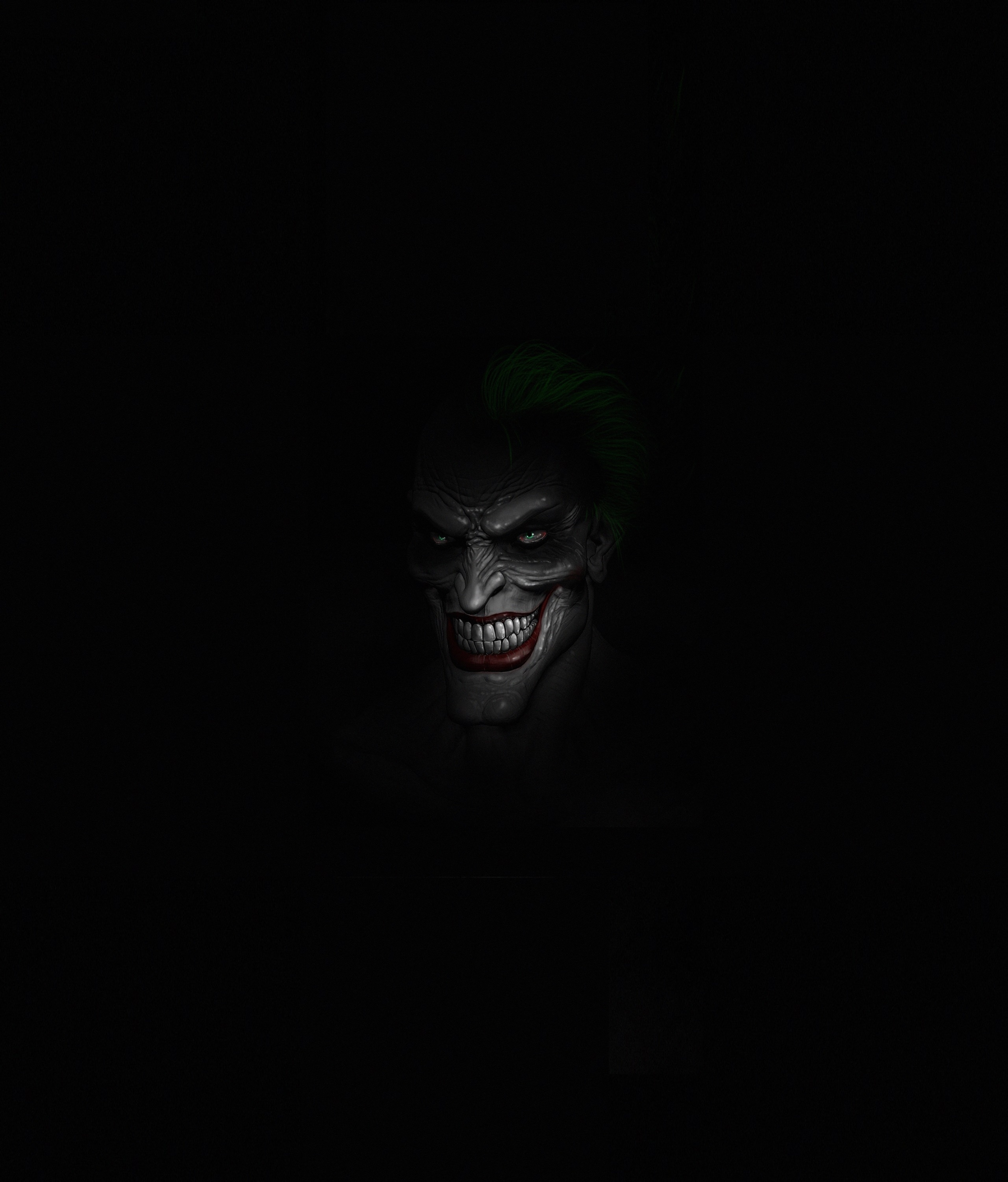 Download joker's face, dark, minimal 2560x3000 hd wallpaper